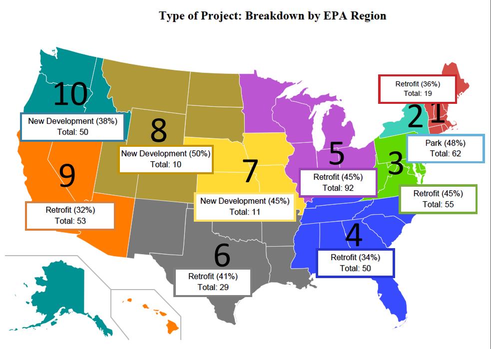 GI Map by EPA Region